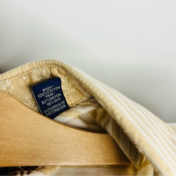 Robert Graham Detailed Striped Beige Flip Cuff Dress Shirt M - Picture 4 of 5